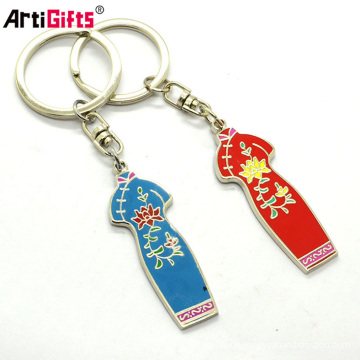 Großhandelsmetallchinesische Kleidung keychain